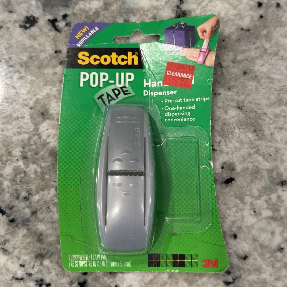 Scotch Pop Up Tape Dispenser Wrist Hand Band Elastic Gift Wrapping New Open Box